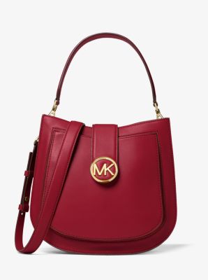 michael kors benning large scalloped leather satchel
