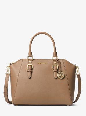 michael kors large ciara saffiano leather satchel
