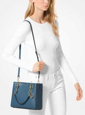 MICHAEL Michael Kors Cynthia Small Satchel Bag, Pale Blue