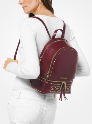 Rhea Medium Studded Leather Backpack Michael Kors Canada