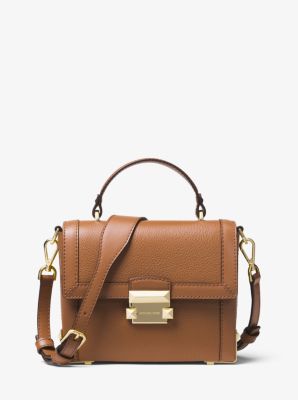 Jayne Small Pebbled Leather Trunk Bag Michael Kors