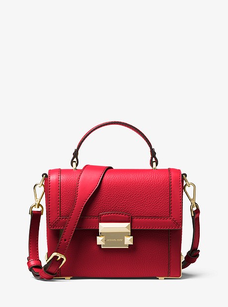 Jayne Small Pebbled Leather Trunk Bag - BRIGHT RED - 30F8GJMM2T