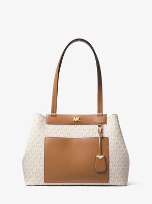 Meredith medium logo 2024 and leather tote