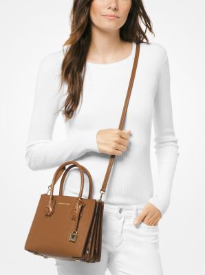 Michael michael kors mercer pebbled and embossed leather accordion crossbody new arrivals