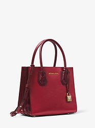Mercer Pebbled and Embossed Leather Accordion Crossbody - MAROON/OXBLD - 30F8GM9M2I