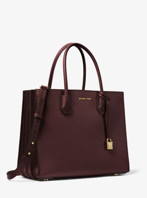 burgundy michael kors tote