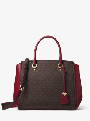 Benning large logo on sale and metallic leather satchel