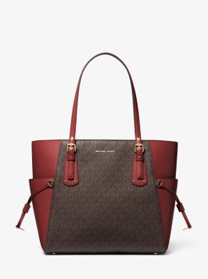 Voyager small logo discount jacquard tote bag