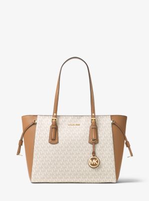 Top 52+ imagen michael kors purse white and tan