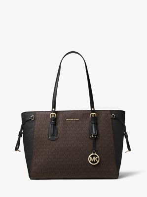 voyager medium metallic logo tote