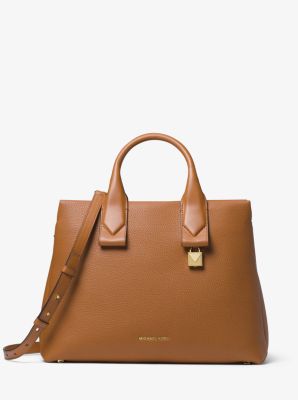 michael michael kors rollins large pebbled leather satchel