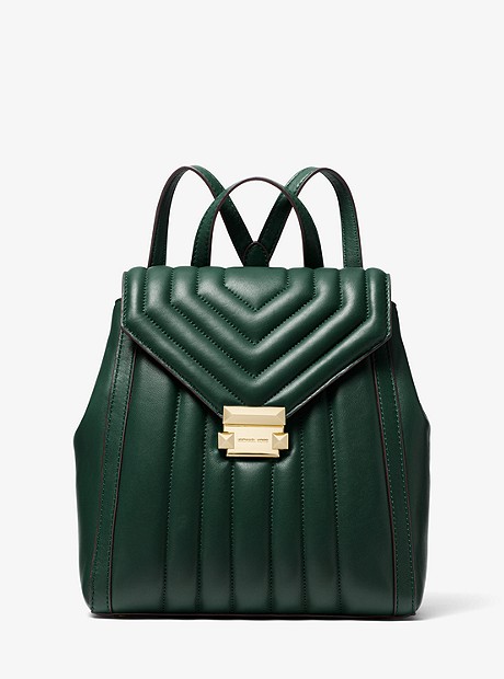 Whitney Quilted Leather Backpack - RACING GREEN - 30F8GXIB2T