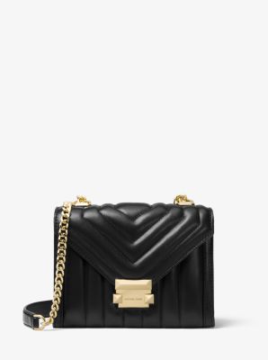 whitney small logo and leather shoulder bag
