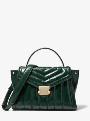 Michael Kors Voyager Travel Shoulder Tote Racing Green Saffiano Leather 