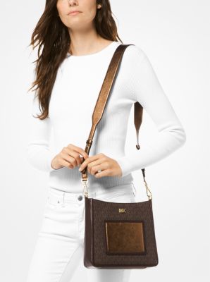 Gloria Logo and Leather Messenger Bag Michael Kors Canada