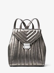 Whitney Quilted Metallic Leather Backpack - ANTHRACITE - 30F8MXIB2K