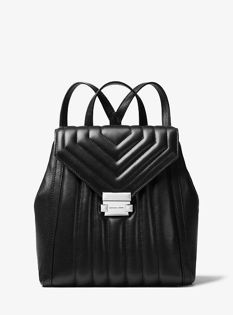 Whitney Quilted Leather Backpack - BLACK - 30F8SXIB2T