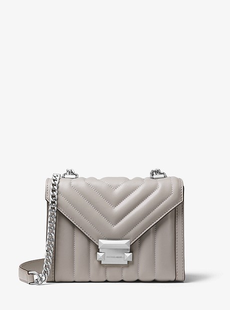 Whitney Small Quilted Leather Convertible Shoulder Bag - PEARL GREY - 30F8SXIL1T