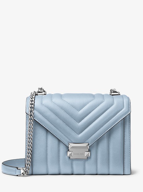 Whitney Large Quilted Leather Convertible Shoulder Bag - PALE BLUE - 30F8SXIL3T