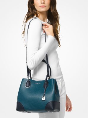 MICHAEL KORS Mercer Gallery Medium Color-Block Leather Satchel