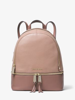Rhea Medium Color-Block Pebbled Leather Backpack | Michael Kors