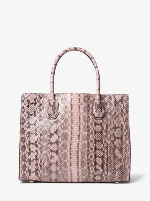 Mercer Large Snakeskin Tote Michael Kors