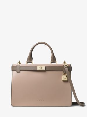 Tatiana Medium Two-Tone Leather Satchel 