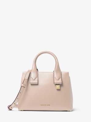 michael kors rollins small pebbled leather satchel