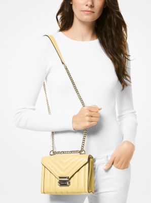 Mk Michael Kors Gold Chain Pink Padded Whitney Bag Purse Handbag Crossbody