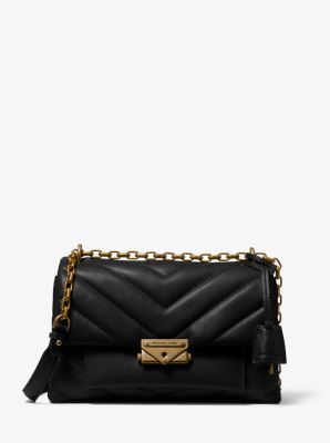 Black Quilted Nappa Leather Shoulder Bag