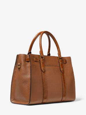 Nouveau Hamilton Large Pebbled and Crinkled Leather Satchel