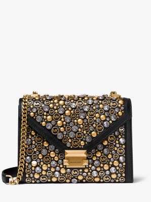 whitney large embellished leather convertible shoulder bag