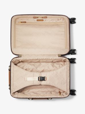 Michael Kors Large Bedford Travel Vanilla & Soft Pink Logo Stripe Weekender  Bag
