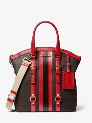 Bedford Travel Large Logo Stripe Dome Tote Bag | Michael Kors