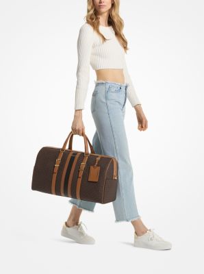 Michael Kors Lady Women Rolling Travel Trolley Suitcase + LG WEEKENDER BAG  BROWN