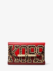Bekah Large KORS Calf Hair and Leather Envelope Clutch - BRT RED MLTI - 30F9G08C3L