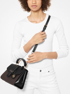 Bleecker Small Logo and Leather Satchel | Michael Kors