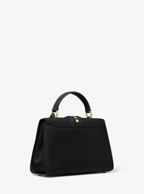 Bleecker Small Studded Crossgrain Leather Satchel | Michael Kors