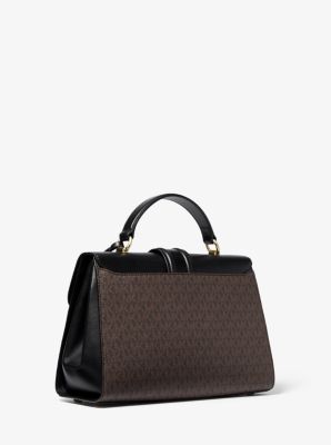 Bleecker Medium Logo and Leather Satchel | Michael Kors