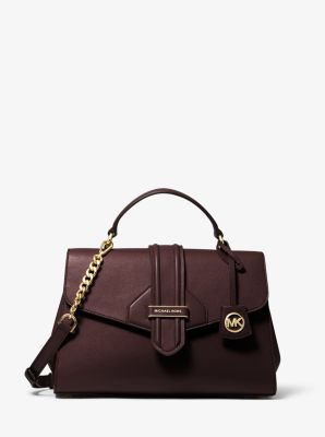 MICHAEL Michael Kors Rochelle Large Saffiano Leather Satchel Brandy