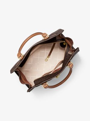 Michael Michael Kors Hamilton Soft Leather Lock Satchel/Shoulder Bag  Tan/Brown