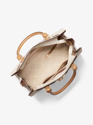 hamilton mk logo satchel vanilla