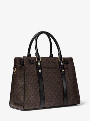 Nouveau Hamilton Large Logo and Leather Satchel | Michael Kors