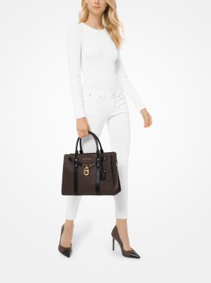 Nouveau Hamilton Large Logo and Leather Satchel | Michael Kors