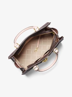 Nouveau Hamilton Large Logo and Leather Satchel | Michael