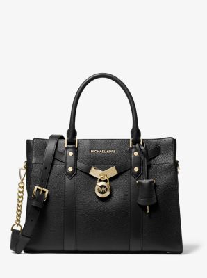 Bags, Michael Kors Hamilton Bag Black Soft Pebbles Leather