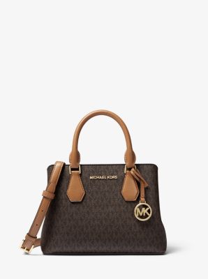 Camille Small Logo and Leather Satchel Michael Kors Canada