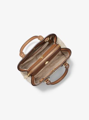 Petit sac &agrave; main Camille en cuir et &agrave; logo in VANILLE/NOISETTE | Michael Kors