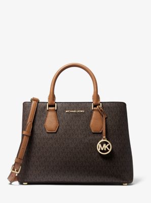 Camille Large Logo and Leather Satchel | Michael Kors