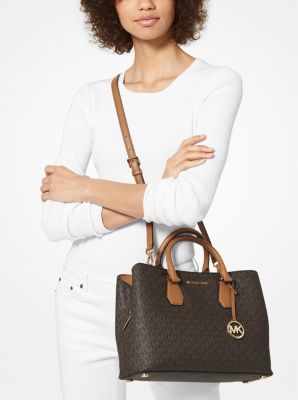 Camille Large Logo and Leather Satchel | Michael Kors